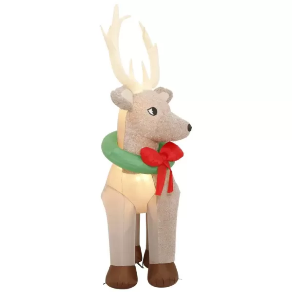 Home Accents Holiday 11 ft. Pre-Lit Giant Airblown Inflatable Fuzzy Reindeer