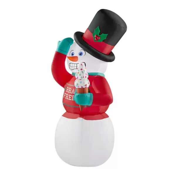 Home Accents Holiday 6 ft. Animated Inflatable Shivering Snowman with Ugly Sweater