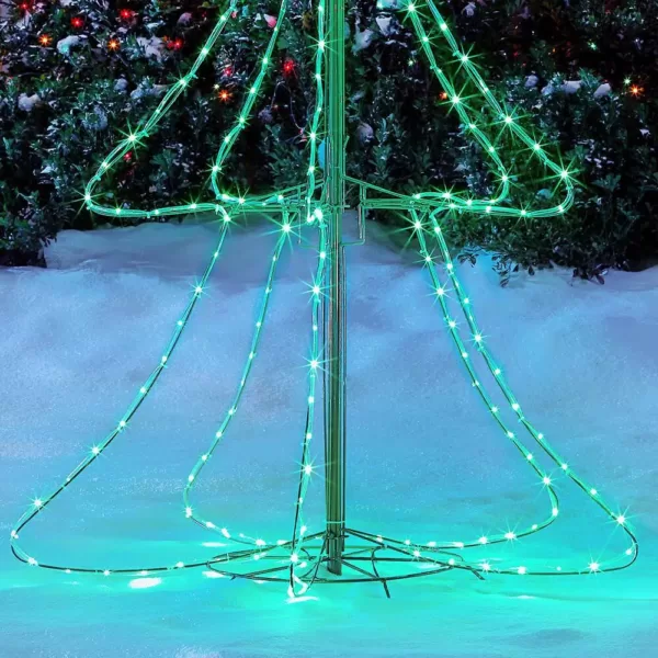 Home Accents Holiday 6 ft Green Twinkling Mini LED Tube Silhouette Tree